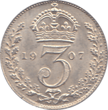 1907 THREEPENCE ( UNC ) - THREEPENCE - Cambridgeshire Coins