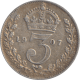 1907 THREEPENCE ( VF ) - THREEPENCE - Cambridgeshire Coins
