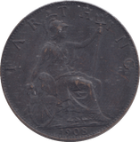 1908 FARTHING ( AUNC ) - FARTHING - Cambridgeshire Coins