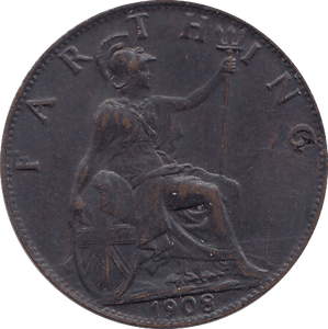 1908 FARTHING ( AUNC ) - FARTHING - Cambridgeshire Coins