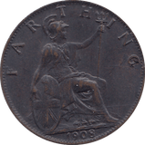 1908 FARTHING ( AUNC ) - FARTHING - Cambridgeshire Coins