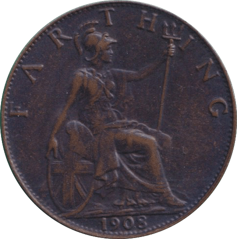 1908 FARTHING ( GVF ) - FARTHING - Cambridgeshire Coins