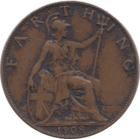 1908 FARTHING ( VF ) - Farthing - Cambridgeshire Coins