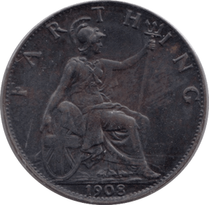 1908 FARTHING ( VF ) - Farthing - Cambridgeshire Coins