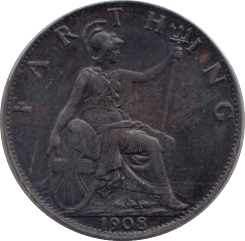 1908 FARTHING ( VF ) - Farthing - Cambridgeshire Coins