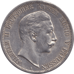 1908 FIVE MARK BERLIN A - SILVER WORLD COINS - Cambridgeshire Coins