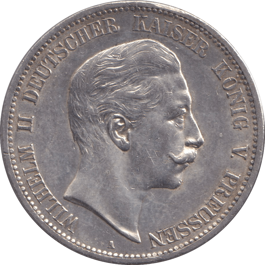 1908 FIVE MARK BERLIN A - SILVER WORLD COINS - Cambridgeshire Coins