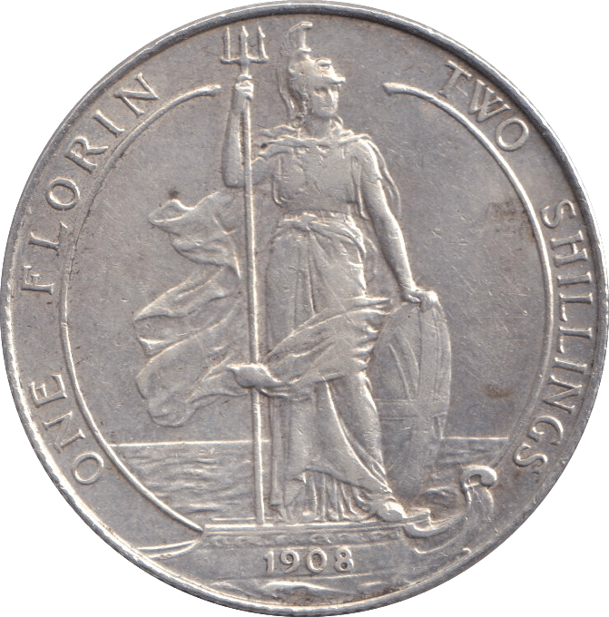 1908 FLORIN ( EF ) - FLORIN - Cambridgeshire Coins