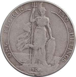 1908 FLORIN ( FINE ) - FLORIN - Cambridgeshire Coins