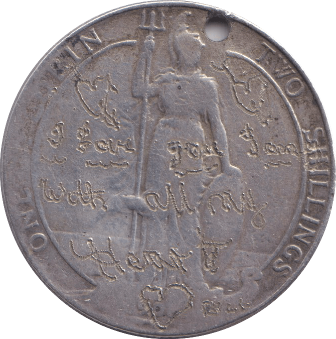1908 FLORIN ( FINE ) HOLED - FLORIN - Cambridgeshire Coins