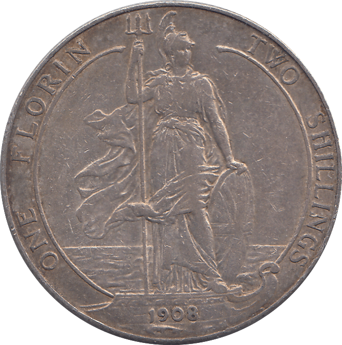 1908 FLORIN ( GVF ) - FLORIN - Cambridgeshire Coins