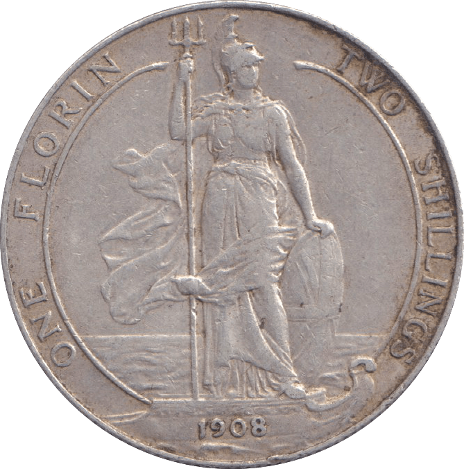 1908 FLORIN ( VF ) - FLORIN - Cambridgeshire Coins