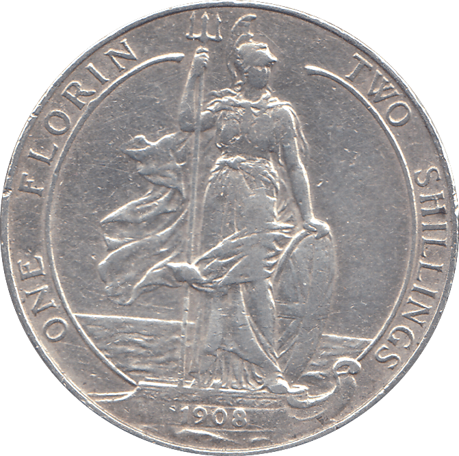 1908 FLORIN ( VF ) - FLORIN - Cambridgeshire Coins