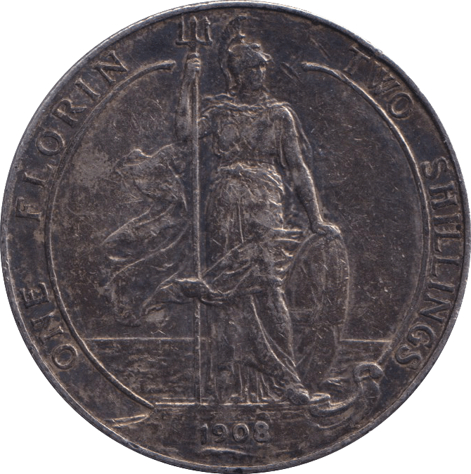 1908 FLORIN ( VF ) - FLORIN - Cambridgeshire Coins