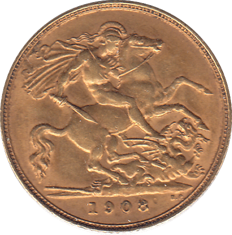 1908 GOLD HALF SOVEREIGN ( EF ) - Half Sovereign - Cambridgeshire Coins