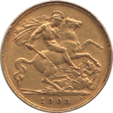 1908 GOLD HALF SOVEREIGN ( EF ) - Half Sovereign - Cambridgeshire Coins