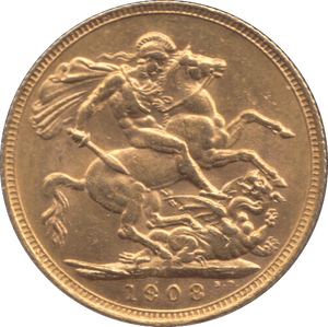 1908 GOLD SOVEREIGN ( AUNC ) MELBOURNE MINT - Sovereign - Cambridgeshire Coins