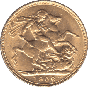 1908 GOLD SOVEREIGN ( AUNC ) - SOVEREIGN - Cambridgeshire Coins