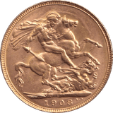 1908 GOLD SOVEREIGN ( AUNC ) - SOVEREIGN - Cambridgeshire Coins