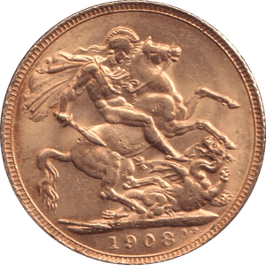 1908 GOLD SOVEREIGN ( UNC ) - SOVEREIGN - Cambridgeshire Coins