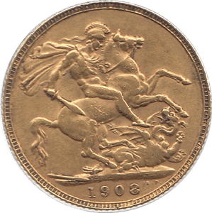 1908 GOLD SOVEREIGN ( VF ) - SOVEREIGN - Cambridgeshire Coins