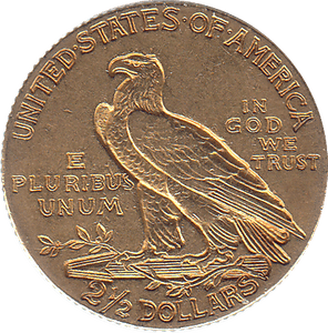 1908 GOLD TWO AND HALF DOLLARS USA - Gold World Coins - Cambridgeshire Coins