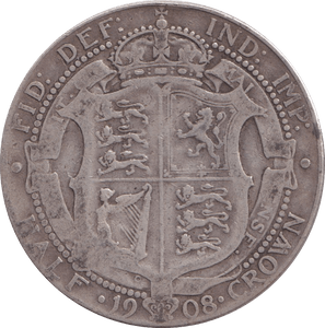 1908 HALFCROWN ( F ) - HALFCROWN - Cambridgeshire Coins