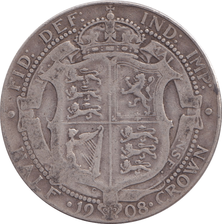 1908 HALFCROWN ( F ) - HALFCROWN - Cambridgeshire Coins