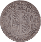 1908 HALFCROWN ( F ) - HALFCROWN - Cambridgeshire Coins