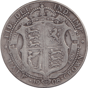 1908 HALFCROWN ( FINE ) - HALFCROWN - Cambridgeshire Coins