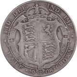1908 HALFCROWN ( FINE ) - HALFCROWN - Cambridgeshire Coins