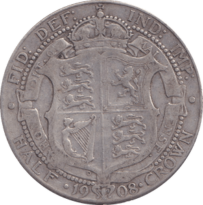 1908 HALFCROWN ( FINE ) - HALFCROWN - Cambridgeshire Coins