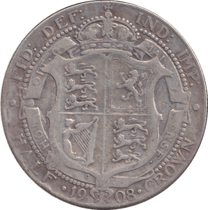 1908 HALFCROWN ( FINE ) - HALFCROWN - Cambridgeshire Coins