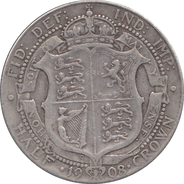 1908 HALFCROWN ( FINE ) - Halfcrown - Cambridgeshire Coins