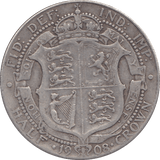 1908 HALFCROWN ( FINE ) - Halfcrown - Cambridgeshire Coins
