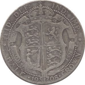 1908 HALFCROWN ( FINE ) - Halfcrown - Cambridgeshire Coins