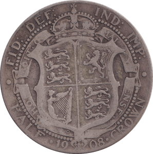 1908 HALFCROWN ( FINE ) - HALFCROWN - Cambridgeshire Coins