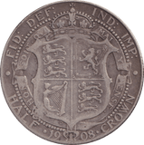 1908 HALFCROWN ( FINE ) - HALFCROWN - Cambridgeshire Coins