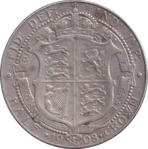 1908 HALFCROWN ( FINE ) - WORLD COINS - Cambridgeshire Coins
