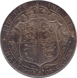 1908 HALFCROWN ( GVF ) - HALFCROWN - Cambridgeshire Coins