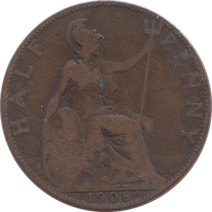 1908 HALFPENNY ( FINE ) - Halfpenny - Cambridgeshire Coins