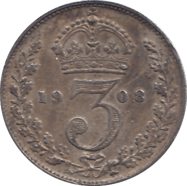 1908 MAUNDY 3 PENCE ( GVF ) - WORLD COINS - Cambridgeshire Coins