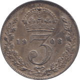 1908 MAUNDY 3 PENCE ( GVF ) - WORLD COINS - Cambridgeshire Coins