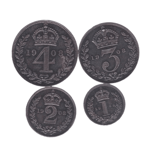 1908 MAUNDY SET EDWARD VII - Maundy Set - Cambridgeshire Coins