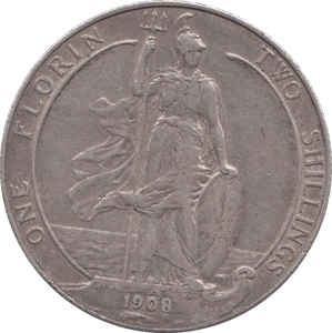 1908 ONE FLORIN ( GVF ) - WORLD COINS - Cambridgeshire Coins