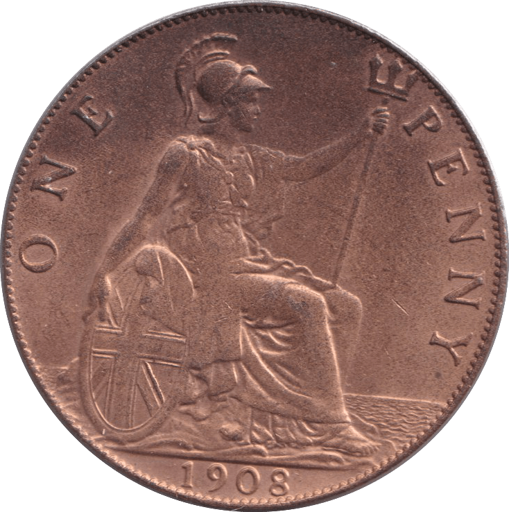 1908 PENNY ( AUNC ) - PENNY - Cambridgeshire Coins