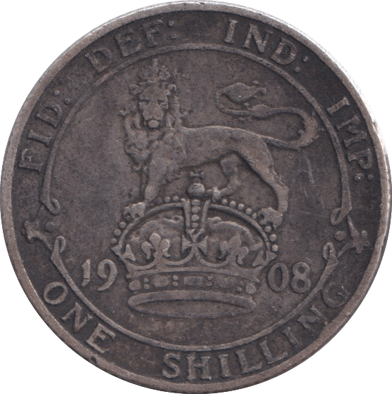 1908 SHILLING ( NF ) - SHILLING - Cambridgeshire Coins