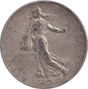 1908 SILVER 2 FRANC FRANCE - SILVER WORLD COINS - Cambridgeshire Coins