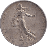 1908 SILVER 2 FRANC FRANCE - SILVER WORLD COINS - Cambridgeshire Coins