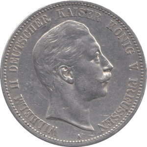 1908 SILVER 5 MARK GERMANY - SILVER WORLD COINS - Cambridgeshire Coins